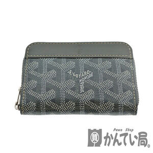 GOYARD Wallet Leather Gray Yellow